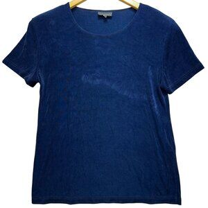 Picadilly Fashions Womens T-Shirt Top Short Sleeve Stretch Sz L Blue Lightweight